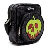 Disney Vegan Leather Crossbody Bag with Front and Back Zip Pocket, Snow White Evil Queen Glow in the Dark Apple and Icons Black, 8.5" x 10.0" - 2 of 4