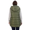 Women's Long Puffer Vest with Hood - S.E.B. By SEBBY - 4 of 4