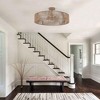 PAKOKULA Boho Coastal Semi-Flush Mount Ceiling Light 24" Wide 5-Light Rustic Drum Rattan Fixture for Bedroom Living Room Entryway - 3 of 4