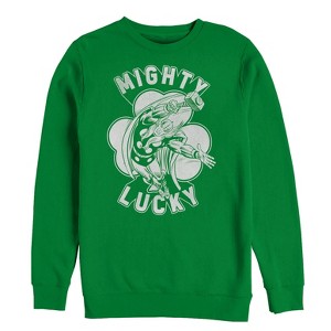 Men's Marvel St. Patrick's Day Thor Mighty Lucky Clover Sweatshirt - 1 of 3