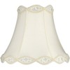 Springcrest Set of 2 Scalloped Bell Lamp Shades Cream Medium 7" Top x 14" Bottom x 12.5" High Spider with Harp and Finial Fitting - 2 of 4