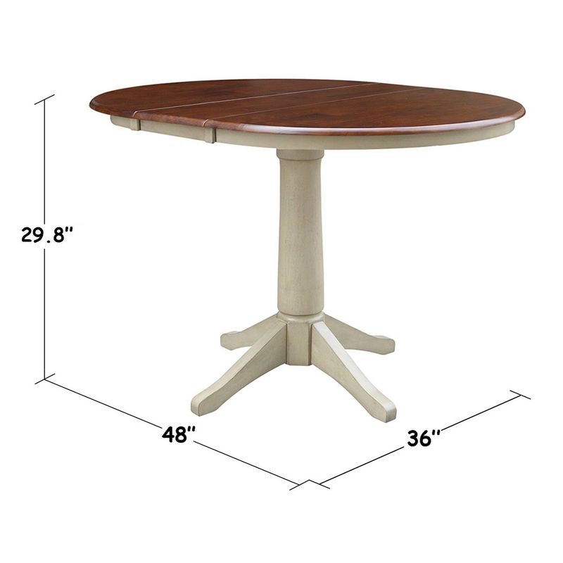 36" Magnolia Round Top Dining Table with 12" Leaf - International Concepts, 3 of 6
