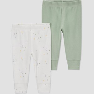 Carter's Just One You® Baby 2pk Pants - Sage/Ivory - 1 of 3