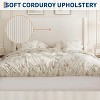 Upholstered Platform Bed Frame with Storage Drawers, Corduroy Wingback with Tufted Headboard and Footboard, No Box Spring Needed - 4 of 4