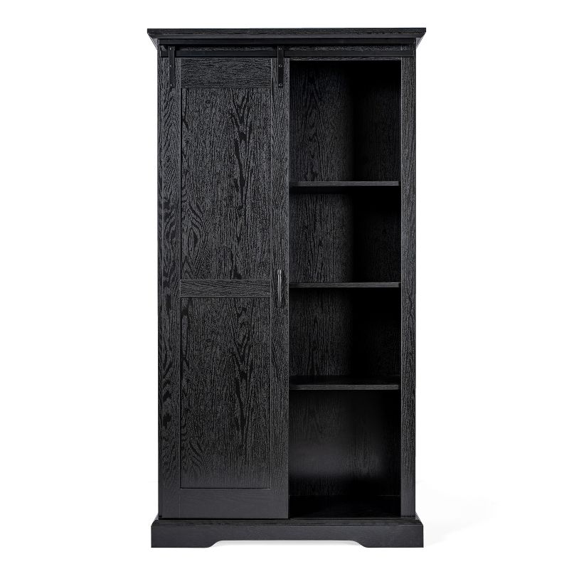 Emma and Oliver Farmhouse Storage Cabinet with Sliding Barn Door, Adjustable Height and Fixed Shelving, 4 of 14