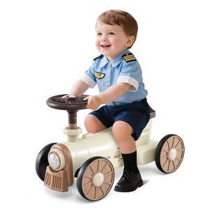 Safstar Ride on Push Car with Storage Compartment & Train Whistle Sound Button - 1 of 4