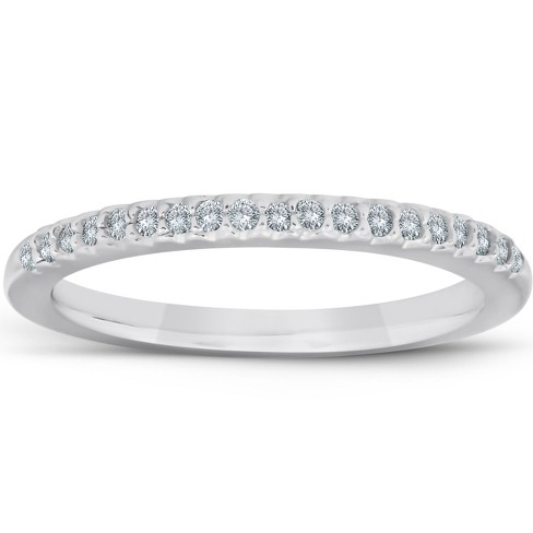 Pompeii3 1/4ct Diamond Wedding Ring 14k White Gold Pave French Set ...