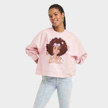 Women's Barbie Afro Graphic Sweatshirt - Pink
