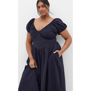 Women's Plus Size Shelby Midi Dress - navy | CITY CHIC - 1 of 4