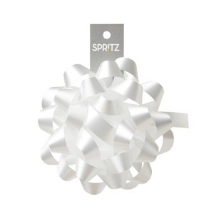 6" Large White Gift Bow - Spritz™: Giant Present Bow for Gift Wrapping, Baby Shower, Easter, All Occasions - 1 of 3