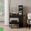 Vanity Desk with Mirror and Lights Power Outlet Makeup Vanity Table Set w/ Storage Drawers Shelves Cabinet - 4 of 4