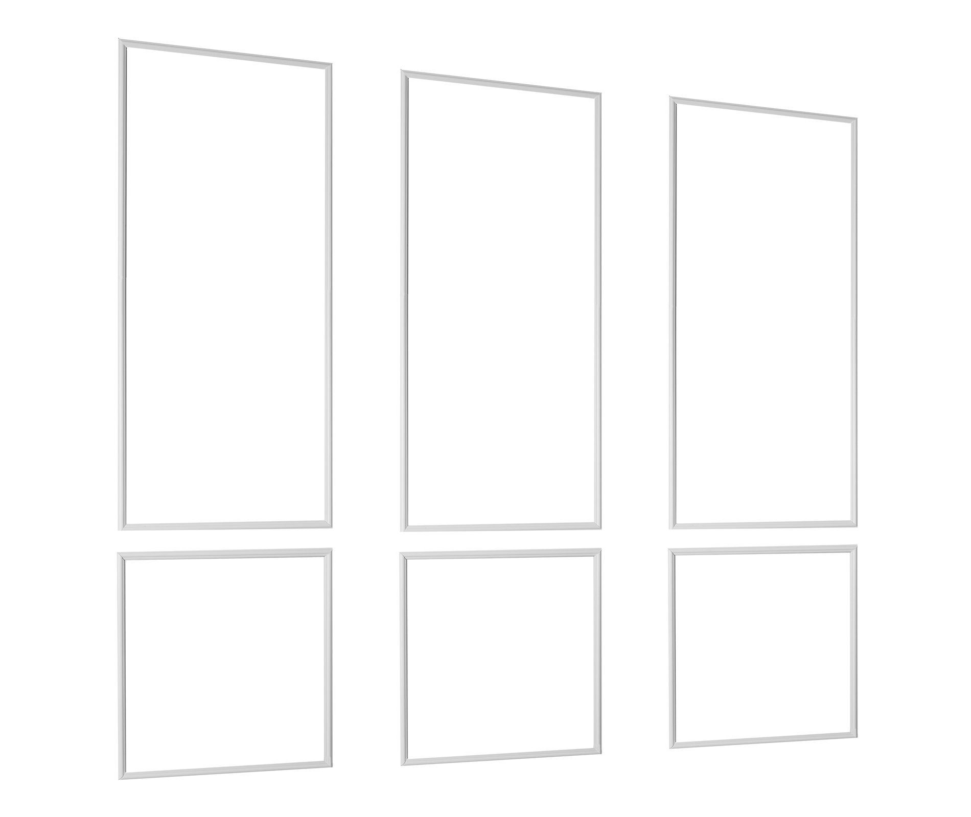 VEVOR Wall Molding 3 Pack, Wainscoting Panels Kit, Lightweight Paintable Polystyrene, Waterproof Accent Wall Trim, (24x54 + 24x24 in) White