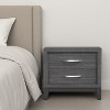 Airsurfer Two-Drawer Slate Gray Nightstand Contemporary Bedside Nightstand Bedroom Storage for Bedroom Organization - 4 of 4