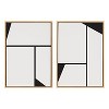Kate and Laurel Sylvie Sleek Luxe Minimalist Black and White Abstract Framed Canvas Art Set by The Creative Bunch Studio - 2 of 4