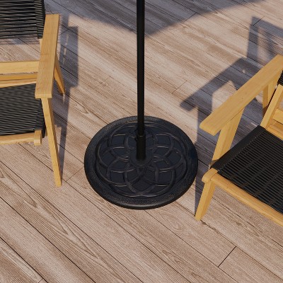 Bronze Weather-Resistant Cement Patio Umbrella Base with Adapters