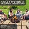 Sunnydaze Outdoor Camping or Backyard Steel Round Cosmic Fire Pit with Spark Screen and Log Poker - 41.5" - Black - 4 of 4