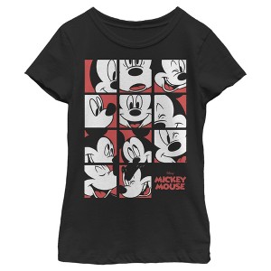 Girl's Disney Mickey Mouse Expressions Boxes T-Shirt - 1 of 4