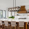 LNC  Laius 5-Lights 31.5" Modern Farmhouse Rectangle Kitchen Island Pendant  Lights, Matte Black and Brown Wood Tone - 4 of 4