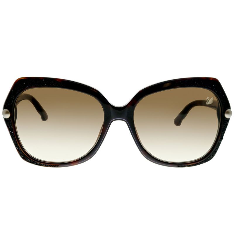 Swarovski SK0062 56F Womens Square Sunglasses Havana Black Crystal 59mm, 2 of 4