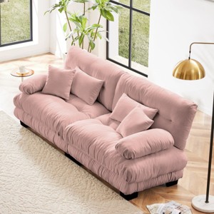 Modular Chenille 2 Seater Sofa with Bolster Arms and Extra Deep Cloud Seat, 94.4" Sectional for Living Room-3irtyhousy - 1 of 4