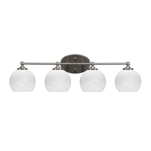 Toltec Lighting Capri 4 - Light Vanity in  Brushed Nickel with 5.75" White Marble Shade - 1 of 1