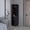 Gulches 10 Bottle Wine Cabinet with Single Door Storage,2 Superior Shelves Compact Corner Design, Natural Oak and Black Finish,Ready to Assemble - 3 of 4