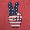 Mens Peace Sign American Flag Tshirt 4th Of July USA Patriotic Party Graphic Tee - Crazy Dog Men's T Shirt - 2 of 4