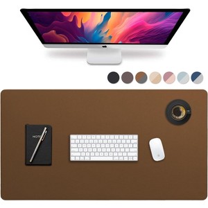 Leather Desk Pad 36" x 20", Vine Creations Office Desk Mat Waterproof Black - Premium Quality - Smooth Mouse Writing Surface - 1 of 4