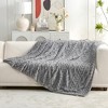 Cozy Bliss Jacquard Cable Knit Throw Blanket, Soft Plush Faux Fur Throw Blanket for Couch, Sofa, Bed, Living Room, Bedroom - 2 of 4