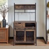 2 IN 1 Sideboard Cabinet with Hutch Storage, MDF and Steel Buffet Console with Sliding Doors, Drawers, Shelves, and Charging Station - 4 of 4
