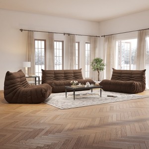 SYFERLORY Soft Beanbag Chair Set of 3£¬Fireside Bean Bag Lounger Memory Foam Chair For Home, Apartment Or Gaming Venue，Brown - 1 of 4
