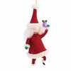 De Carlini Italian Ornaments 8.0 Inch Hollydance Sparkle Claus Christmas Tree Ornament , Christmas Decor Glittered Santa (1PC) - 3 of 4