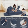 Nasitip 11pcs Modular Kids Play Couch,Sectional Sofa Floor Toddler Couch, Convertible Foam Floor Sofa,Blue - 2 of 4