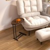 Okak Modern C-Shaped Side Table Couch Tray Table for Sofa End Tables with Metal Frame Slide Outdoor/Indoor for Bed in Living Room & Bedroom, Brown - 2 of 4