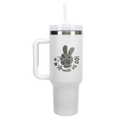 100 North Here We Go! Stars Cart Racer Video Game Wrap-Around 40 Oz. Stainless Steel Water Bottle Coffee Mug, Spill & Leak Resistant, Travel Tumbler