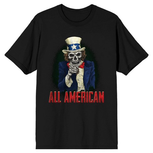 All American Skeleton Crew Neck Short Sleeve Black Men's T-shirt - image 1 of 3