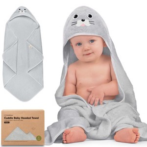 KeaBabies Cuddle Baby Hooded Towel, Organic Baby Bath Towel, Hooded Baby Towels, Baby Beach Towel for Newborn, Kids - 1 of 4