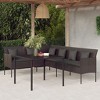 vidaXL Black Poly Rattan Patio Dining Set - Outdoor Conversation Furniture with Cushions, Powder-Coated Steel Frame - 2 of 4