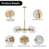 DOMETOUR 26'' Gold 5-Light Chandelier with Glass Shades, Mid-Century Pendant Light for Dining Room, Living Room, or Kitchen (No Bulb) - 2 of 4