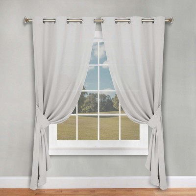 Classic Modern Solid Room Darkening Semi-Blackout Curtains, Grommets, Set of 2 by Blue Nile Mills