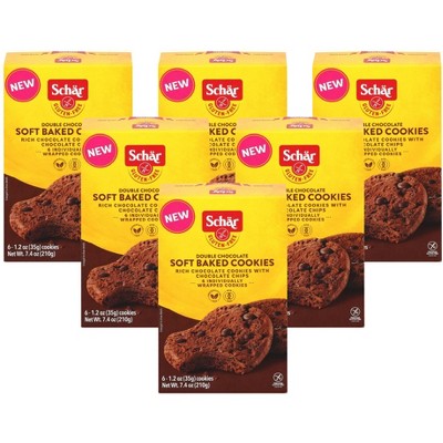 Schar Soft Baked Double Chocolate Cookies - Case of 6/7.4 oz
