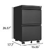 TIRAMISUBEST Black 2-Drawer Mobile Filing Cabinet, Lockable with 5 Wheels, for Letter/A4 Size Files - 3 of 4