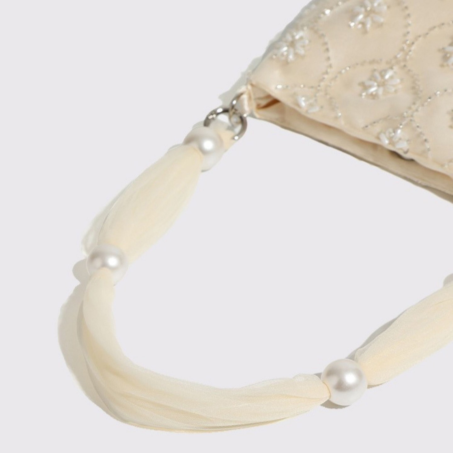 Женский клатч Alilang Beaded Evening Shoulder Floral Embellished Clutch Purse Underarm Tote for Formal Parties Weddings - White, цвет: С принтом — фото 5