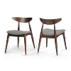 Grungis Polyester Armless Kitchen Chair Set of 2,Upholstered Dining Chairs with Curved Back and Wood Legs for Dining Room,Kitchen - 2 of 4