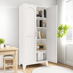 70" Tall Metal Storage Cabinet with Lockable Doors & Adjustable Shelves, Kitchen Pantry Cabinet, Tools Clothes Garage Storage Cabinet for Home Office - 1 of 4