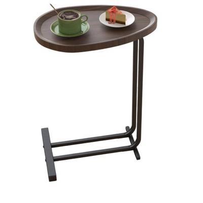 VYNXARIA C-Shaped Side Table,C Table End Table for Sofa and Bedside, Couch Side Tables,Wood C-Shaped End Table with Metal Frame Slide