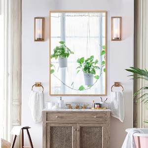 Dovelina Modern Rectangle Metal Frame Bathroom Vanity Mirror Decorative Wall Mirror - 1 of 4