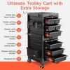 TASALON Lockable Beauty Salon Cart, Rolling Salon Trolley with 6 Drawers and Tool Holders - Black - 3 of 4