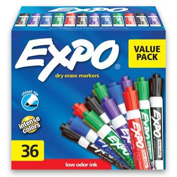 Expo Low Odor Dry Erase Markers, Chisel Tip, Assorted, 36 Count