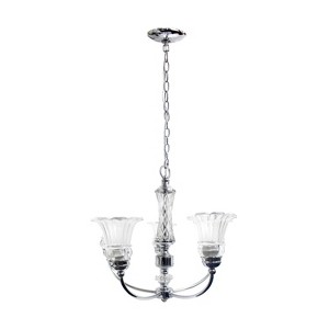 5-Light Glass Ceiling Glacier Petal Chandelier Metallic Silver - Elegant Designs - 1 of 4
